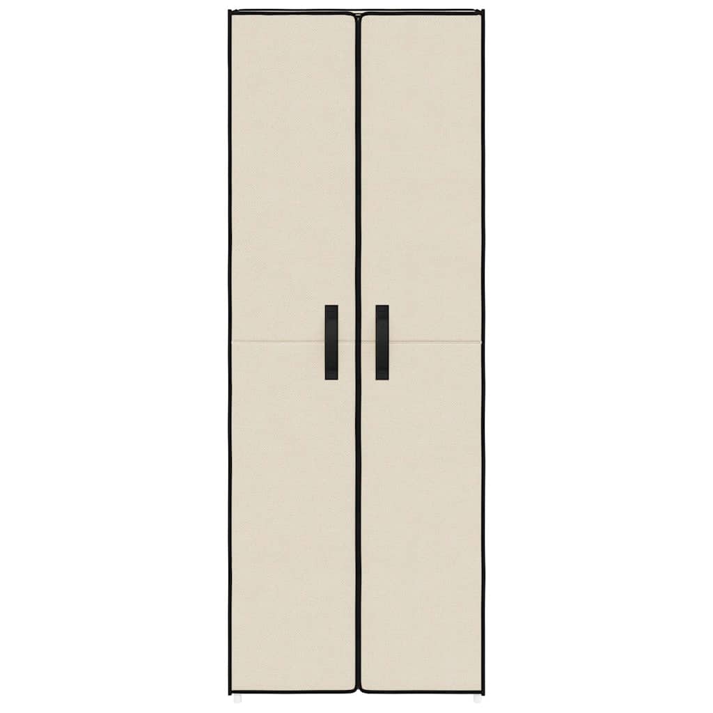 skoskab 60x30x166 stof cremefarvet