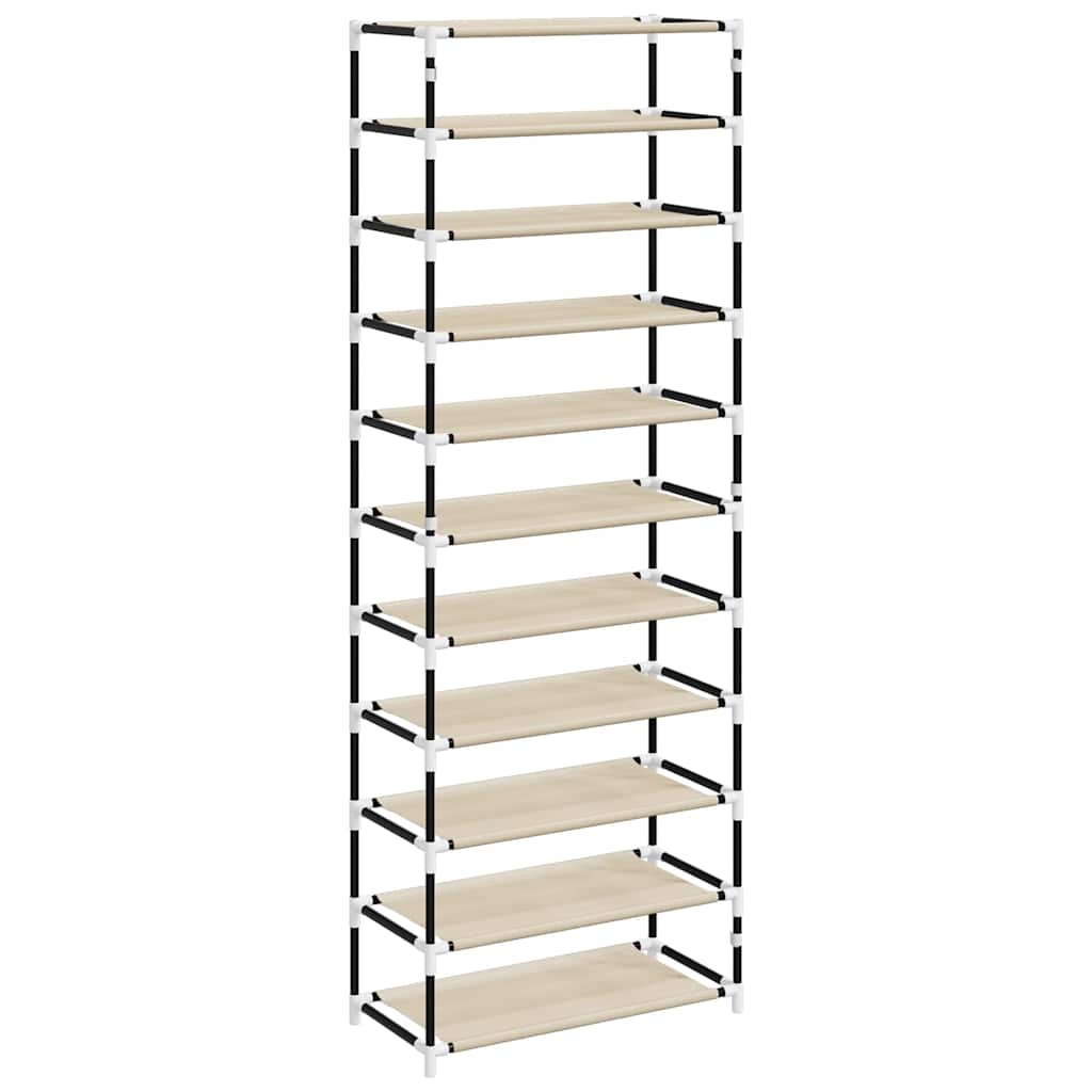 skoskab 60x30x166 stof cremefarvet