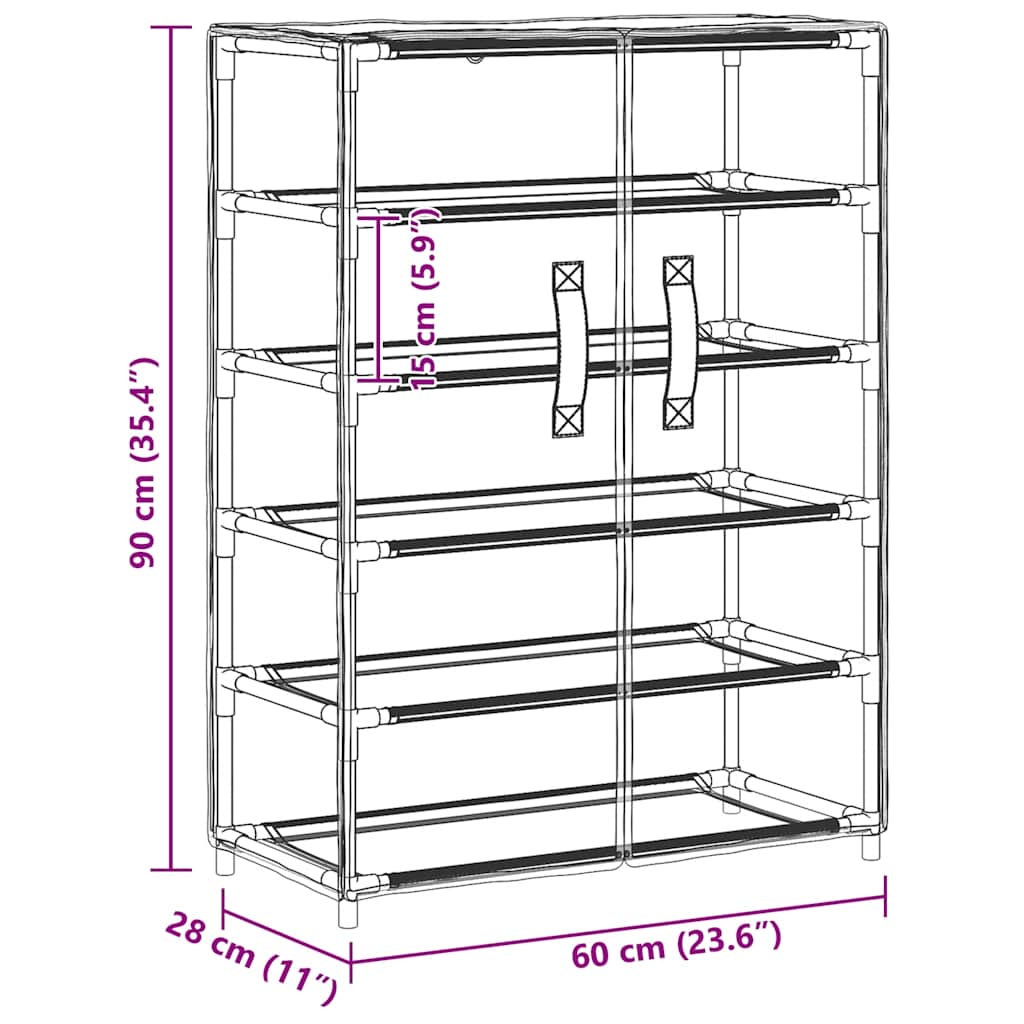 skoskab 60x28x90 stof sort