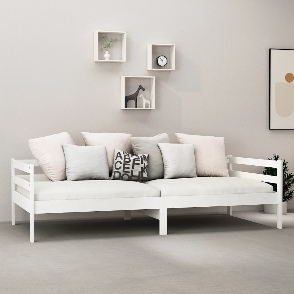 daybed 90x200 cm massivt fyrretræ hvid