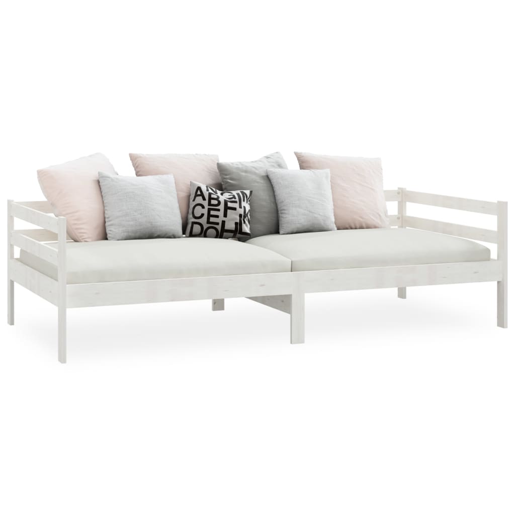 daybed 90x200 cm massivt fyrretræ hvid