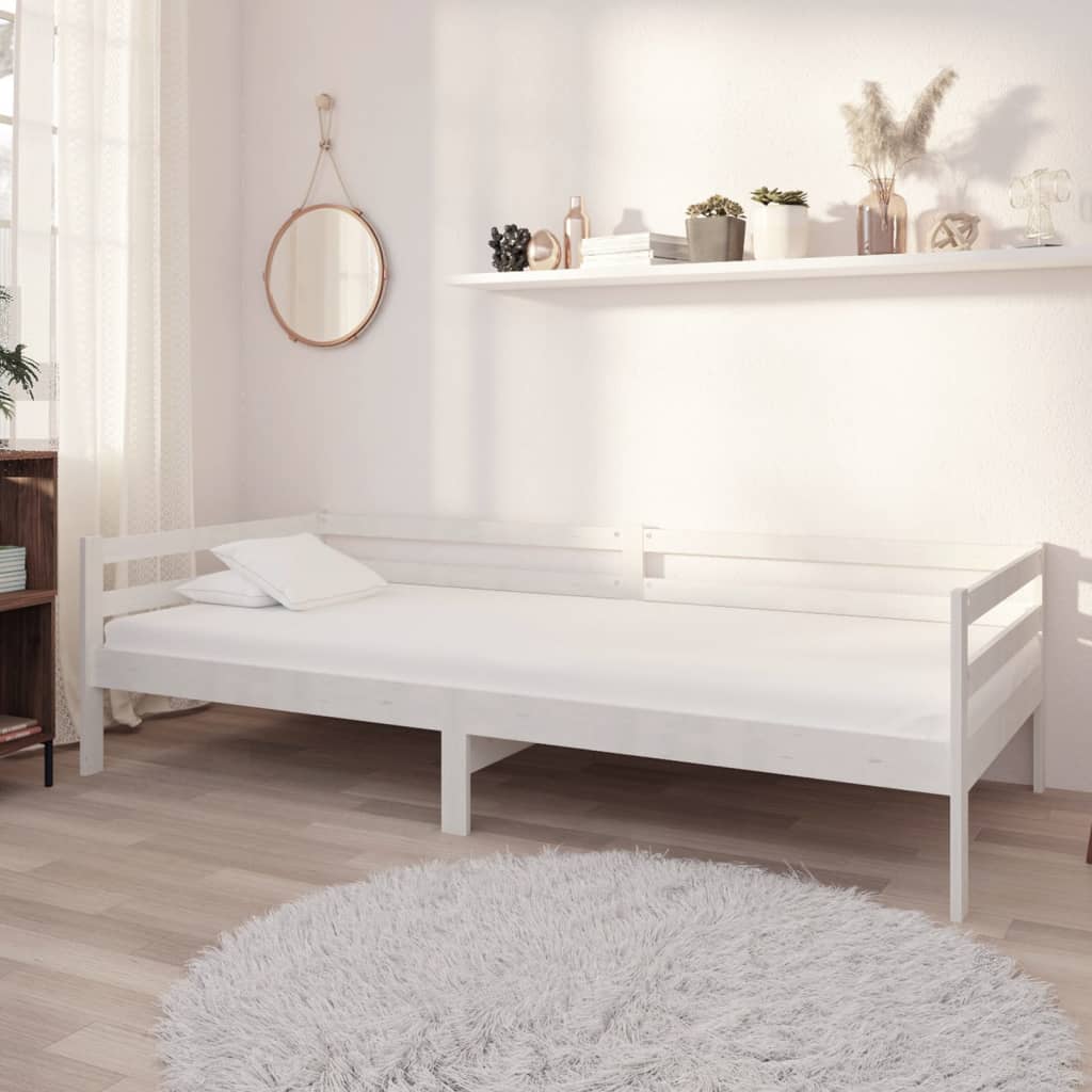 daybed 90x200 cm massivt fyrretræ hvid