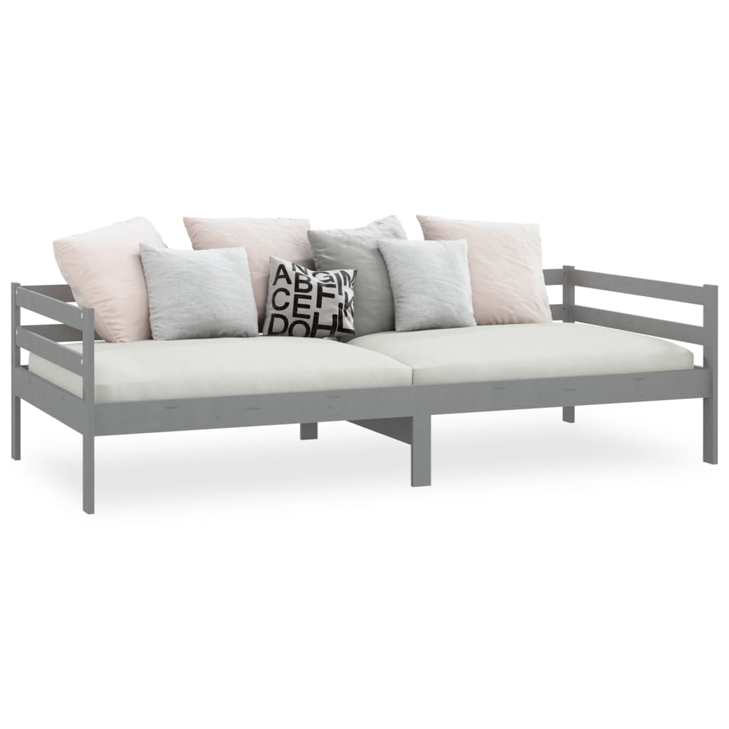 daybed 90x200 cm massivt fyrretræ grå