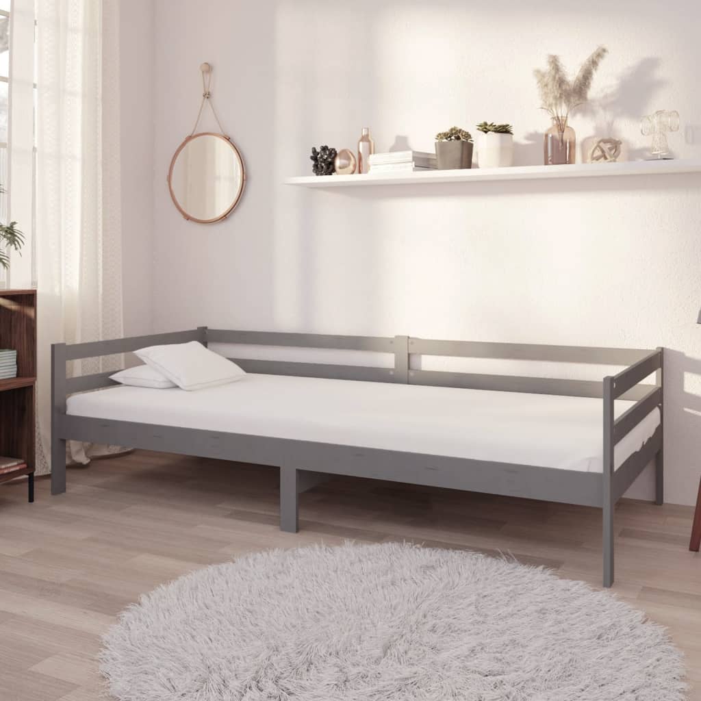 daybed 90x200 cm massivt fyrretræ grå
