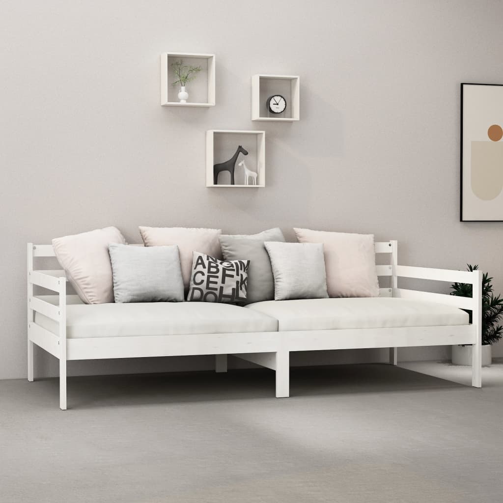 daybed 90x200 cm massivt fyrretræ hvid