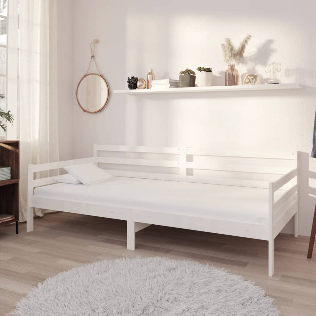 daybed 90x200 cm massivt fyrretræ hvid