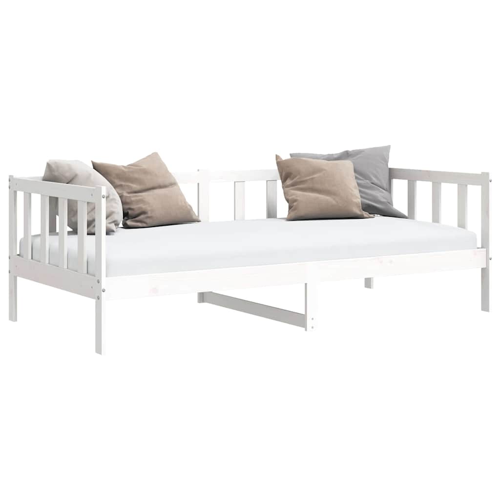 daybed 90x200 cm massivt fyrretræ hvid