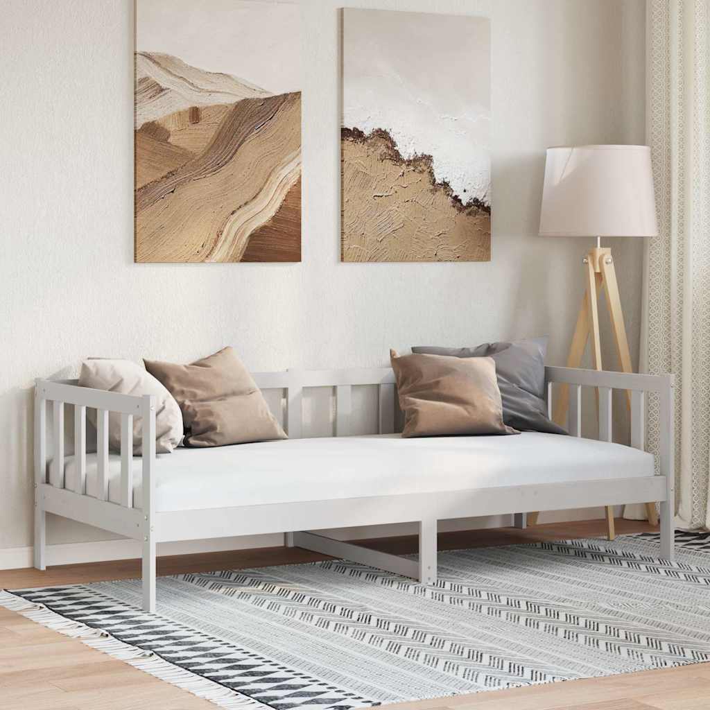 daybed 90x200 cm massivt fyrretræ hvid