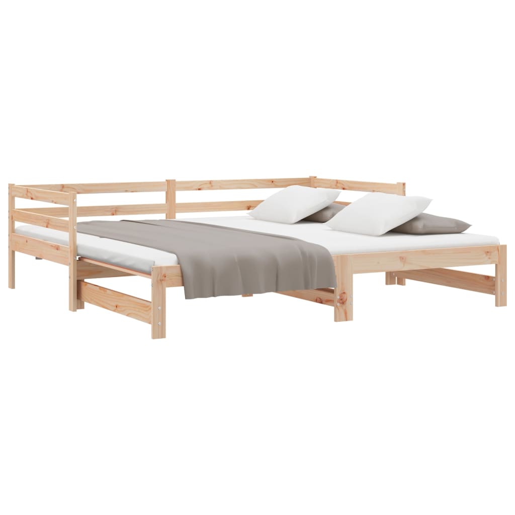 daybed med udtræk 2x(90x200) cm massivt fyrretræ