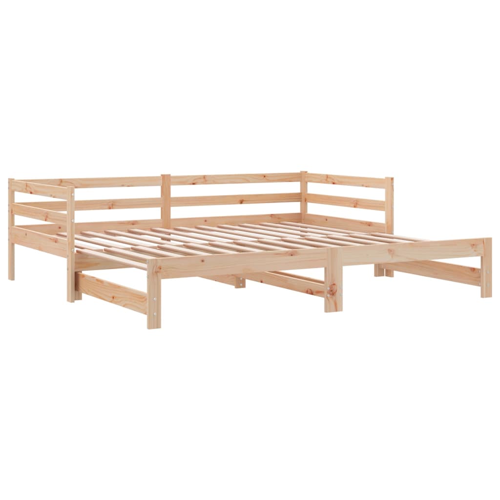 daybed med udtræk 2x(90x200) cm massivt fyrretræ