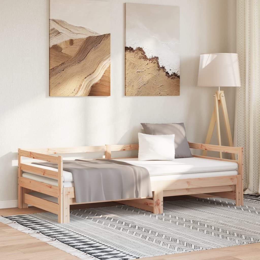 daybed med udtræk 2x(90x200) cm massivt fyrretræ