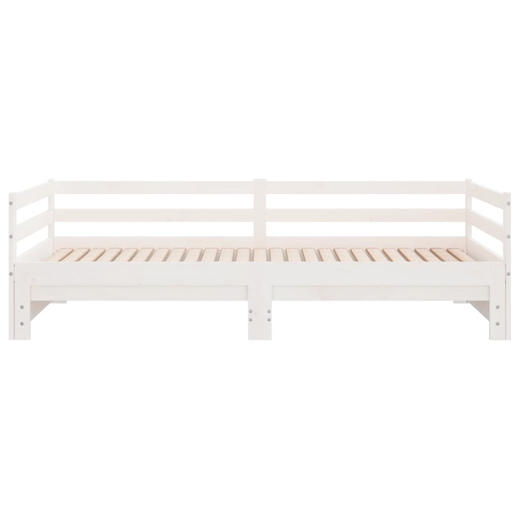 daybed med udtræk 90x200 cm massivt fyrretræ hvid