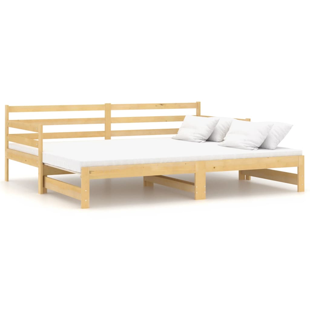 daybed med udtræk 2x(90x200) cm massivt fyrretræ