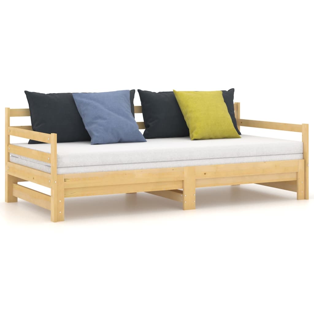 daybed med udtræk 2x(90x200) cm massivt fyrretræ