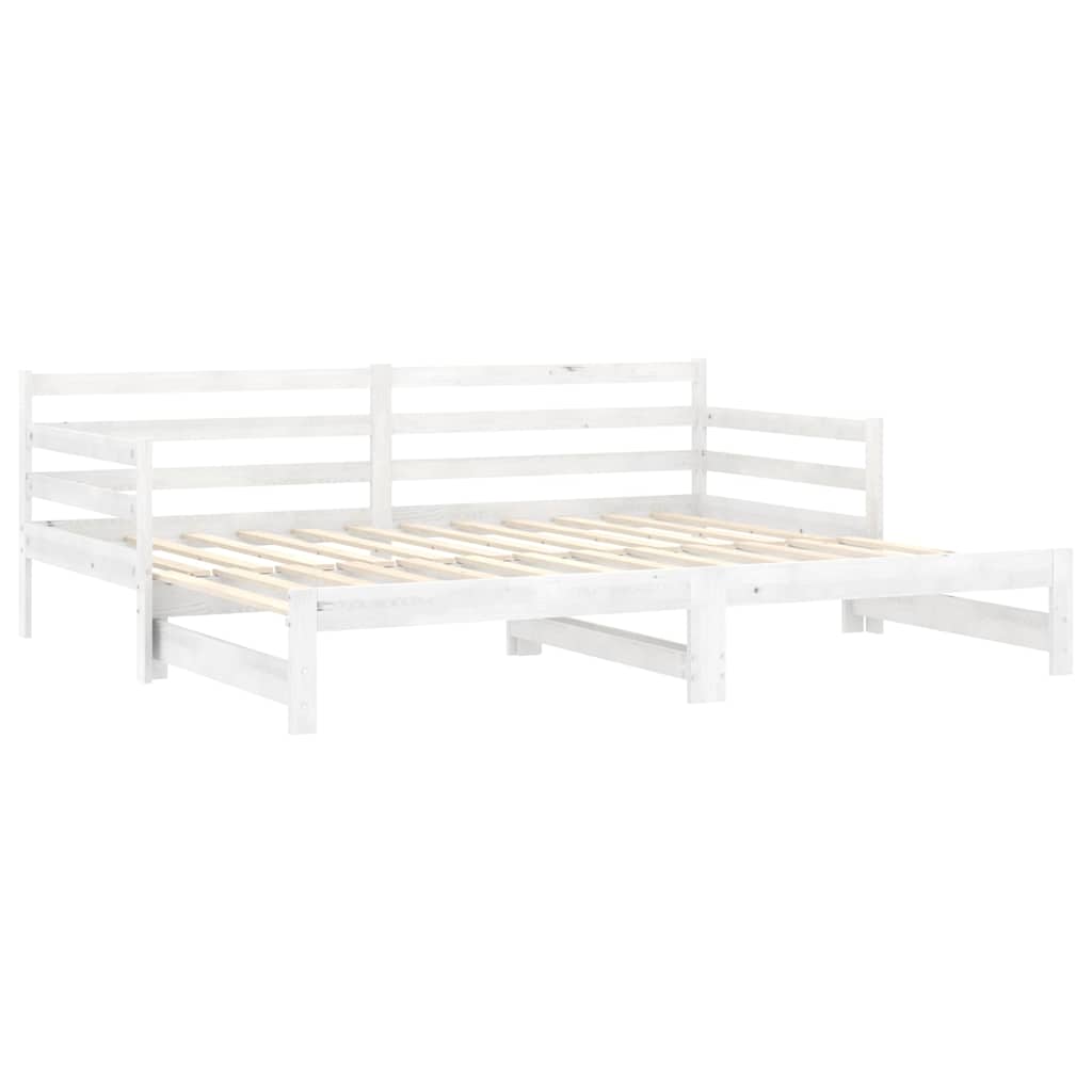 daybed med udtræk 2x(90x200) cm massivt fyrretræ hvid