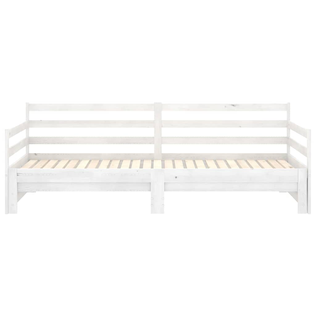 daybed med udtræk 2x(90x200) cm massivt fyrretræ hvid