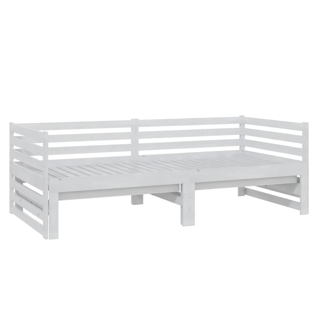 daybed med udtræk 2x(90x200) cm massivt fyrretræ hvid