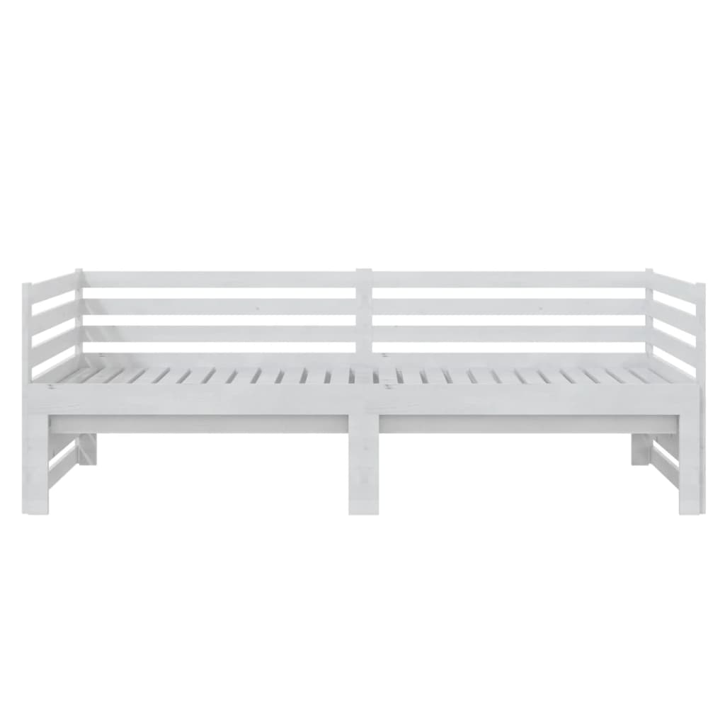 daybed med udtræk 2x(90x200) cm massivt fyrretræ hvid