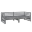 daybed med udtræk 2x(90x200) cm massivt fyrretræ grå