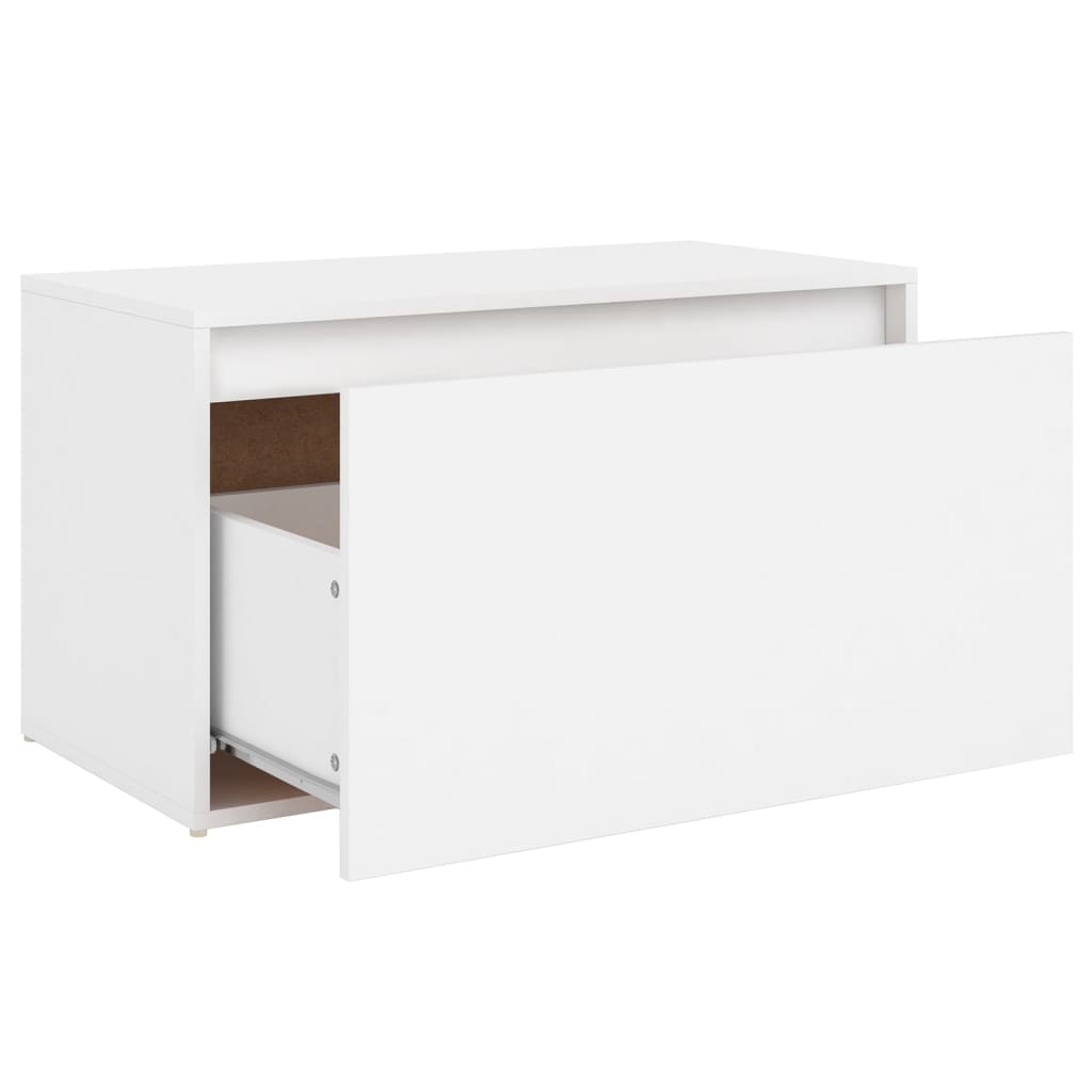 entrébænk 80x40x45 cm konstrueret træ hvid