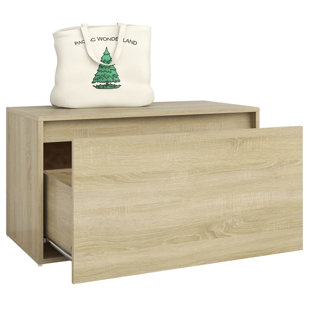 entrébænk 80x40x45 cm konstrueret træ sonoma-eg