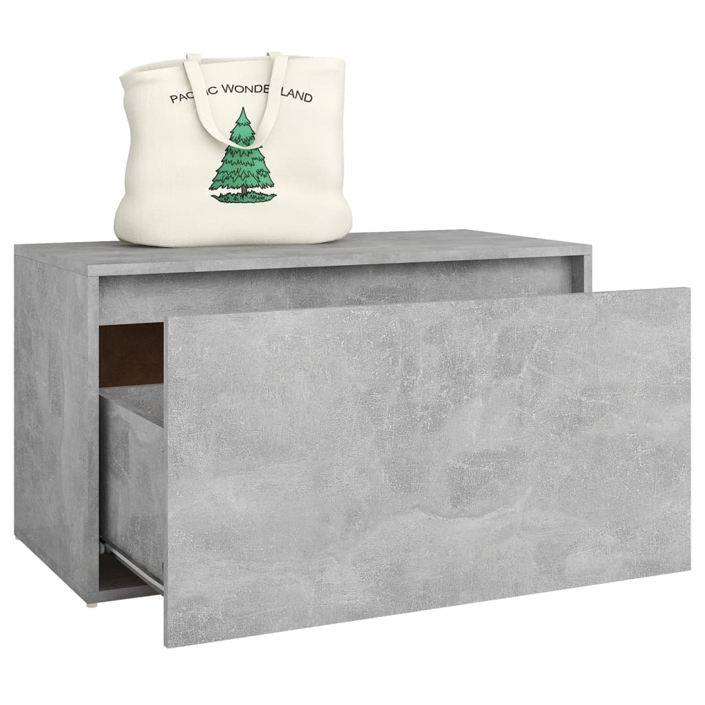 entrébænk 80x40x45 cm konstrueret træ betongrå