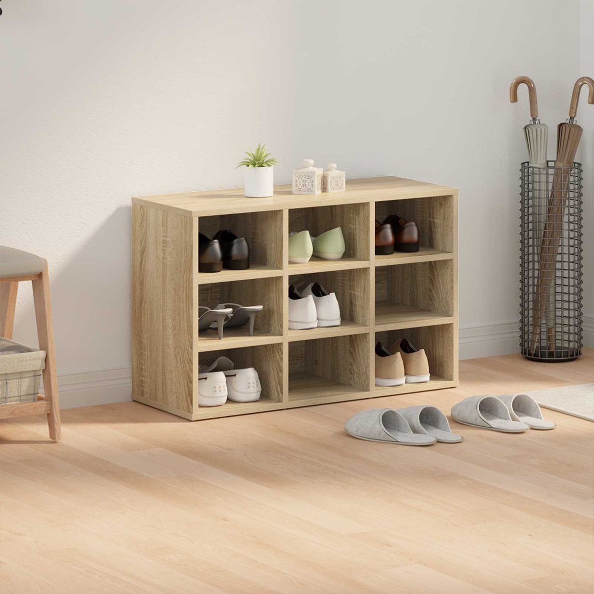 Sko skab 77,5 x 30 x 51 cm Konstrueret træ Sonoma-eg