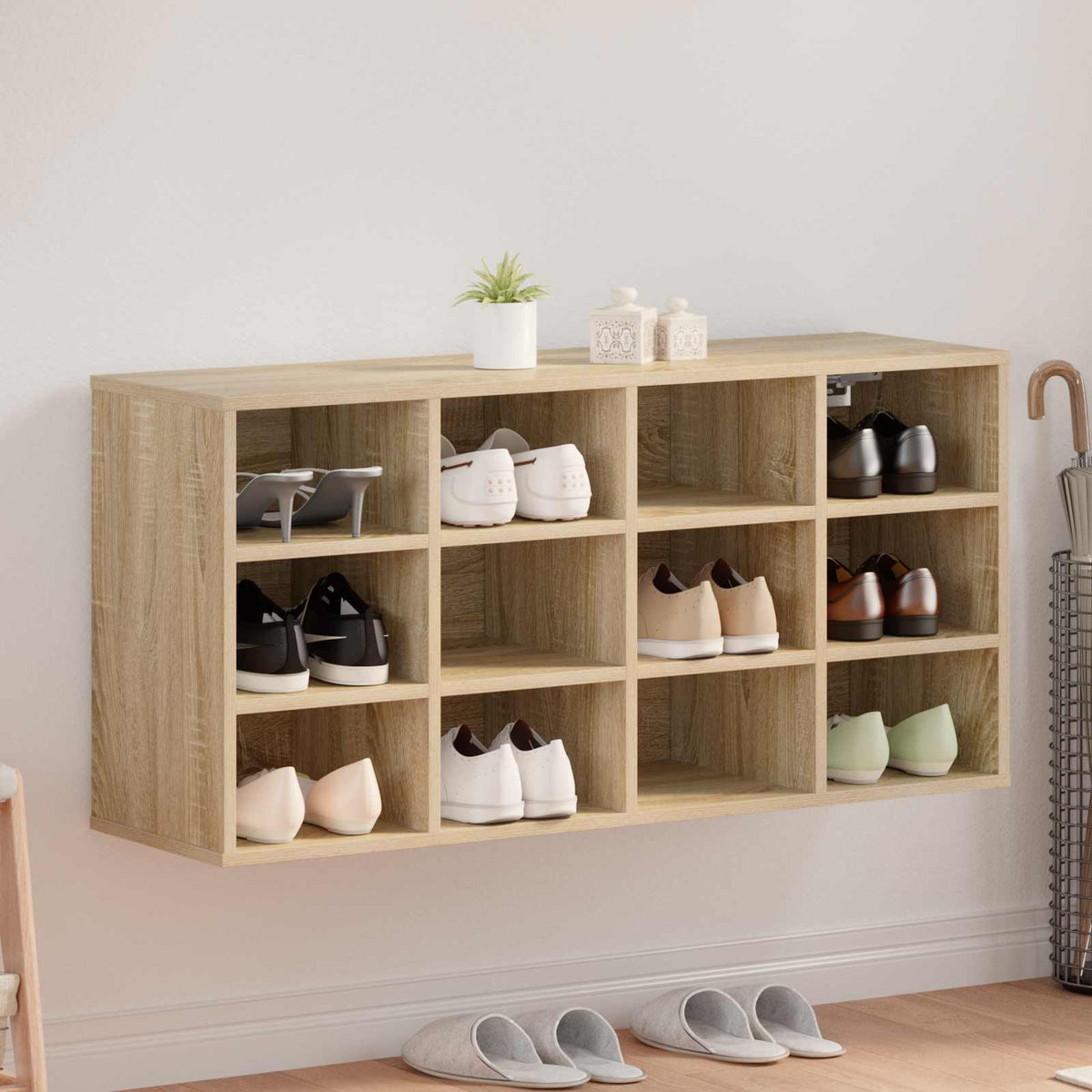Sko skab 103 x 30 x 51 cm Konstrueret træ Sonoma-eg