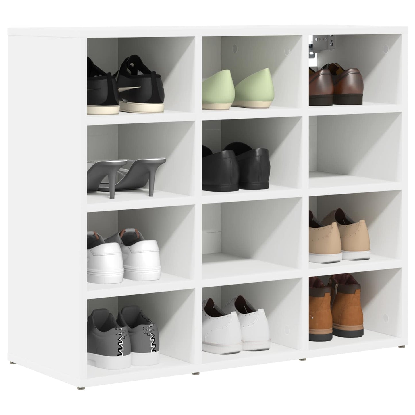 Sko skab 77,5 x 30 x 67 cm Konstrueret træ Hvid