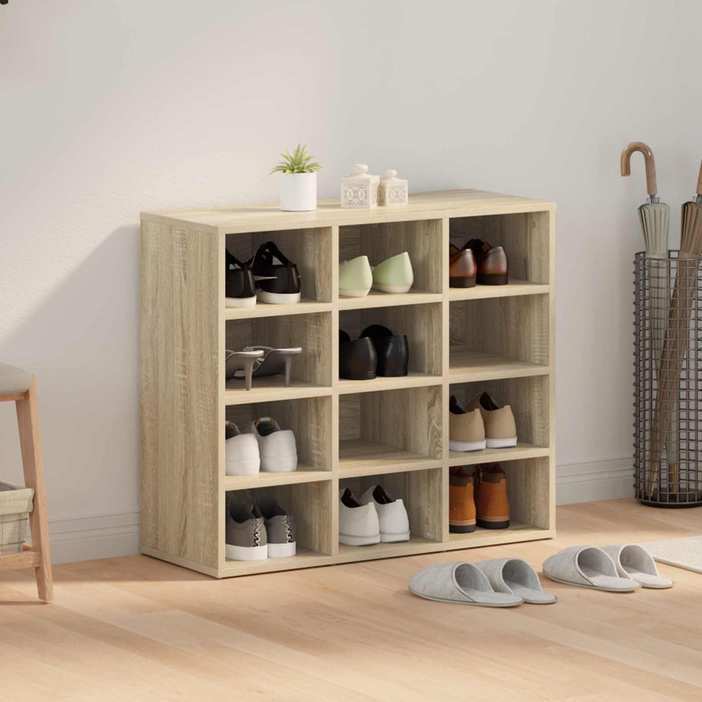 Sko skab 77,5 x 30 x 67 cm Konstrueret træ Sonoma-eg