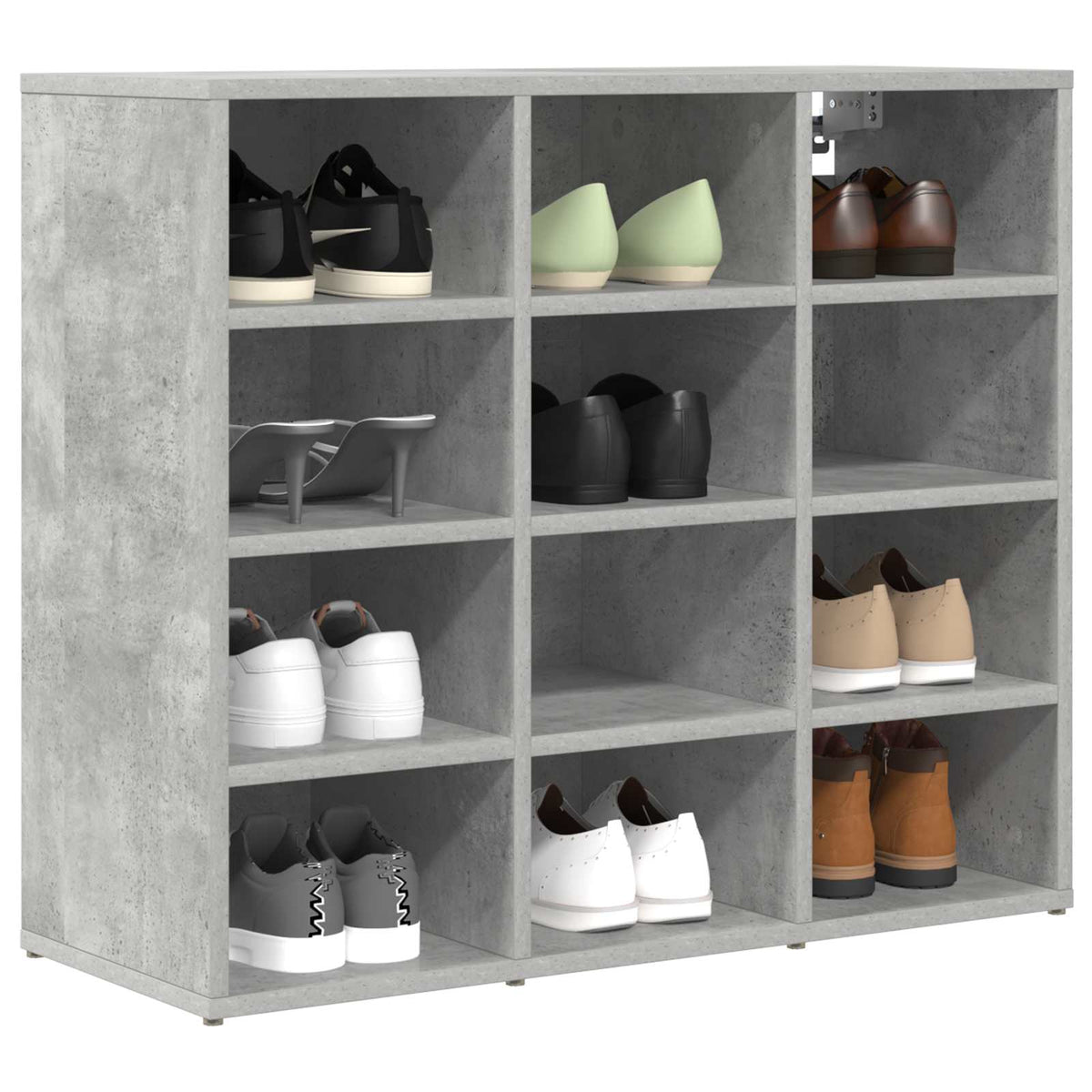 Sko skab 77,5 x 30 x 67 cm Konstrueret træ Betongrå