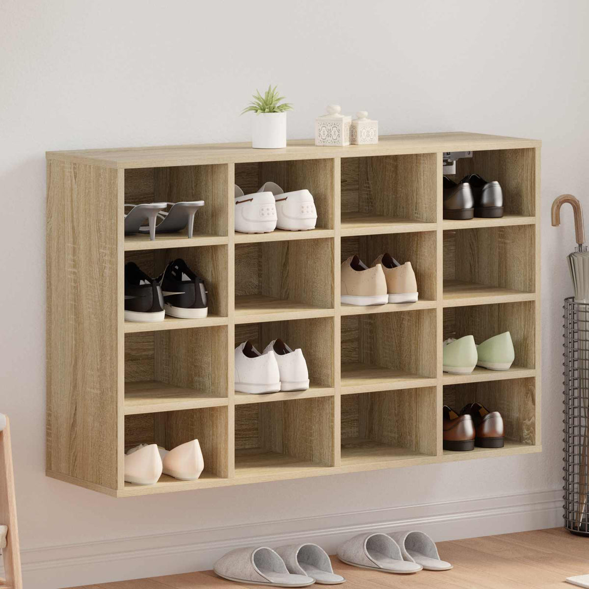 Sko skab 103 x 30 x 67 cm Konstrueret træ Sonoma-eg