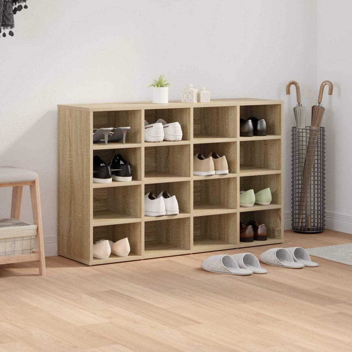 Sko skab 103 x 30 x 67 cm Konstrueret træ Sonoma-eg