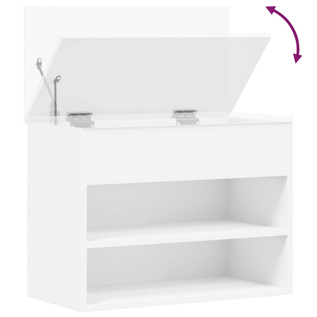 skobænk 60x30x45 cm konstrueret træ hvid