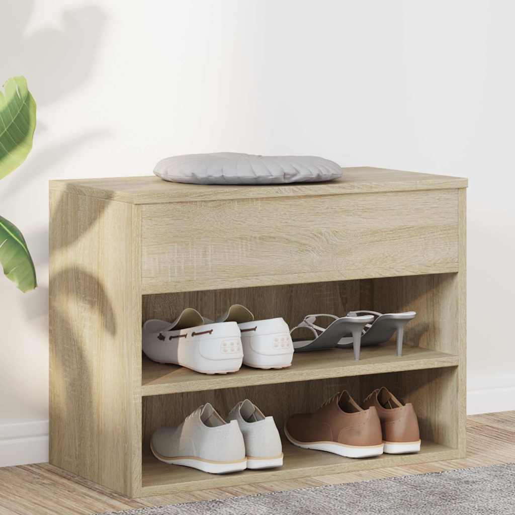 skobænk 60x30x45 cm konstrueret træ sonoma-eg