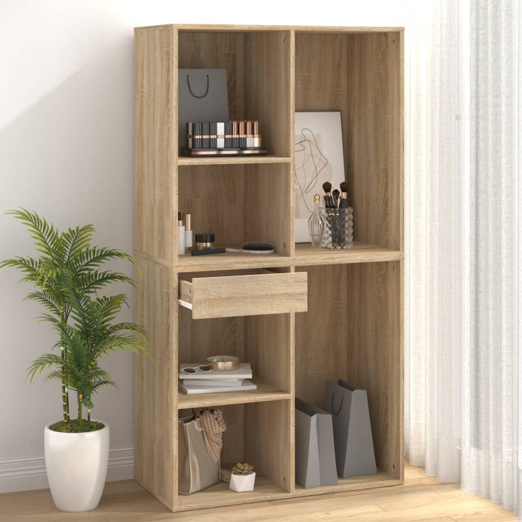 badeværelsesskab 80x40x75 cm konstrueret træ sonoma-eg