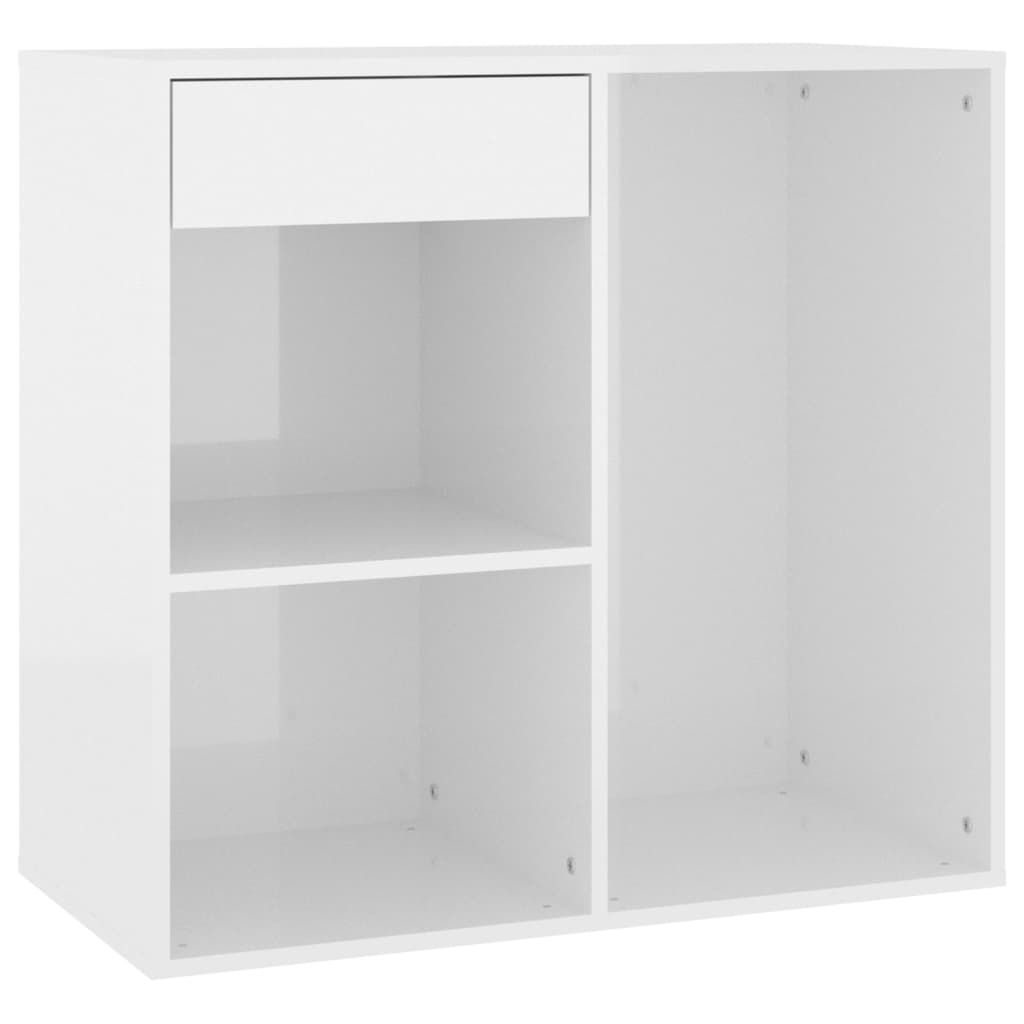 badeværelsesskab 80x40x75 cm konstrueret træ hvid højglans