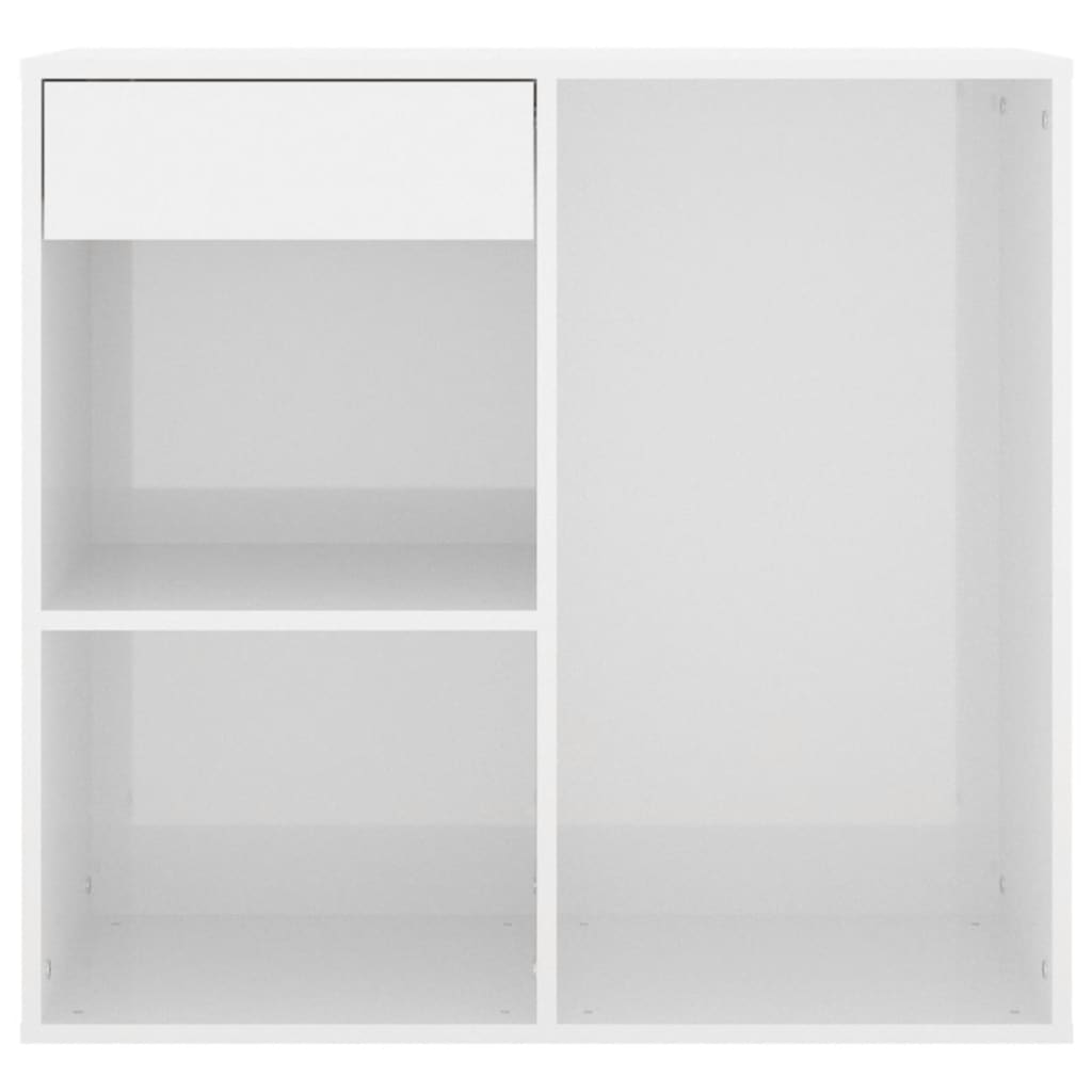 badeværelsesskab 80x40x75 cm konstrueret træ hvid højglans