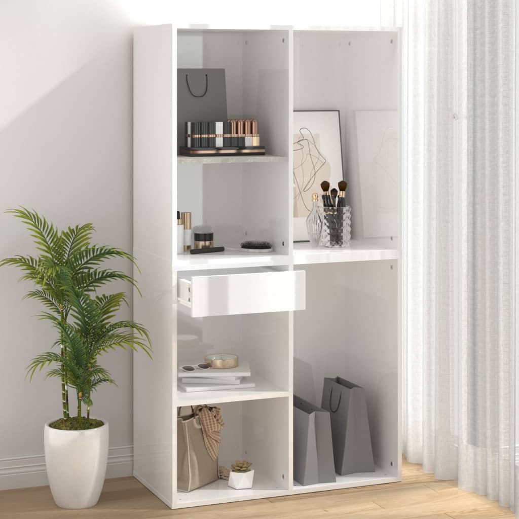 badeværelsesskab 80x40x75 cm konstrueret træ hvid højglans