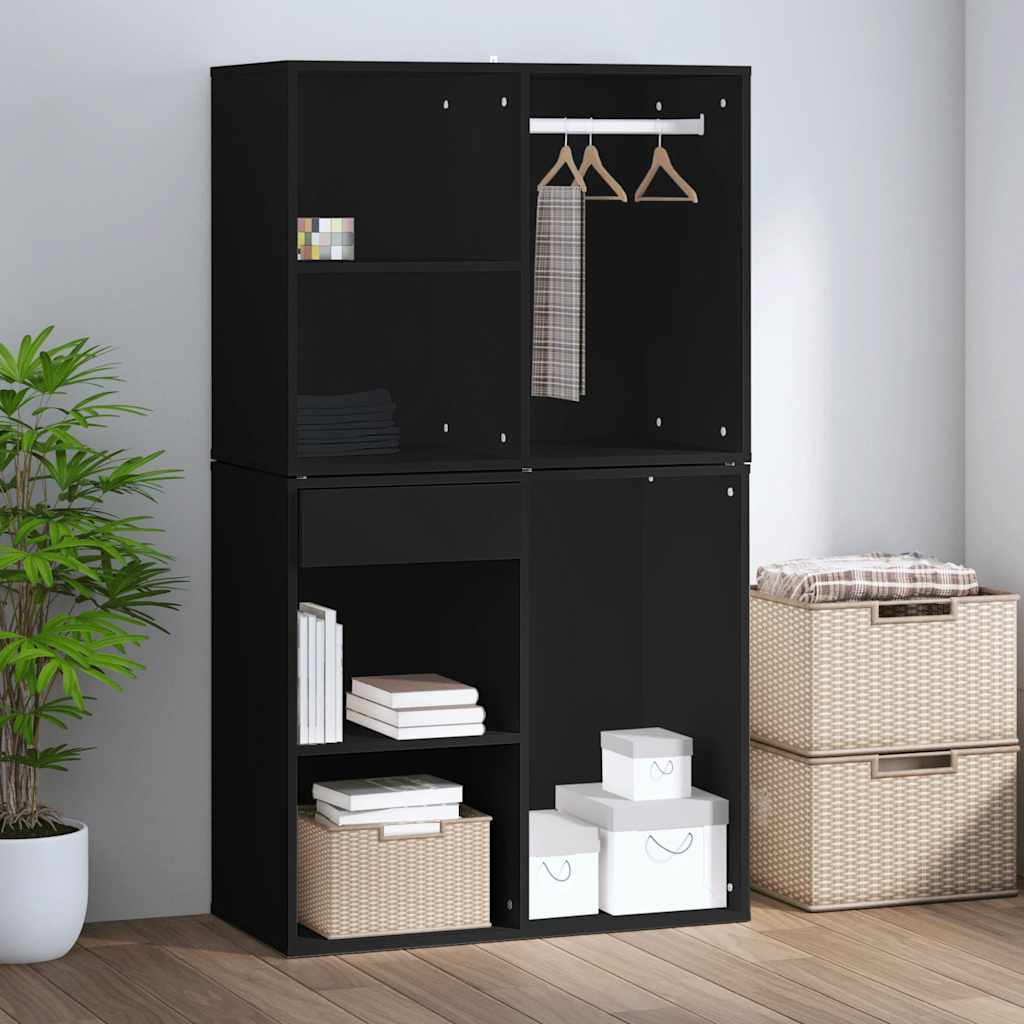 skab 80x40x65 cm konstrueret træ sort