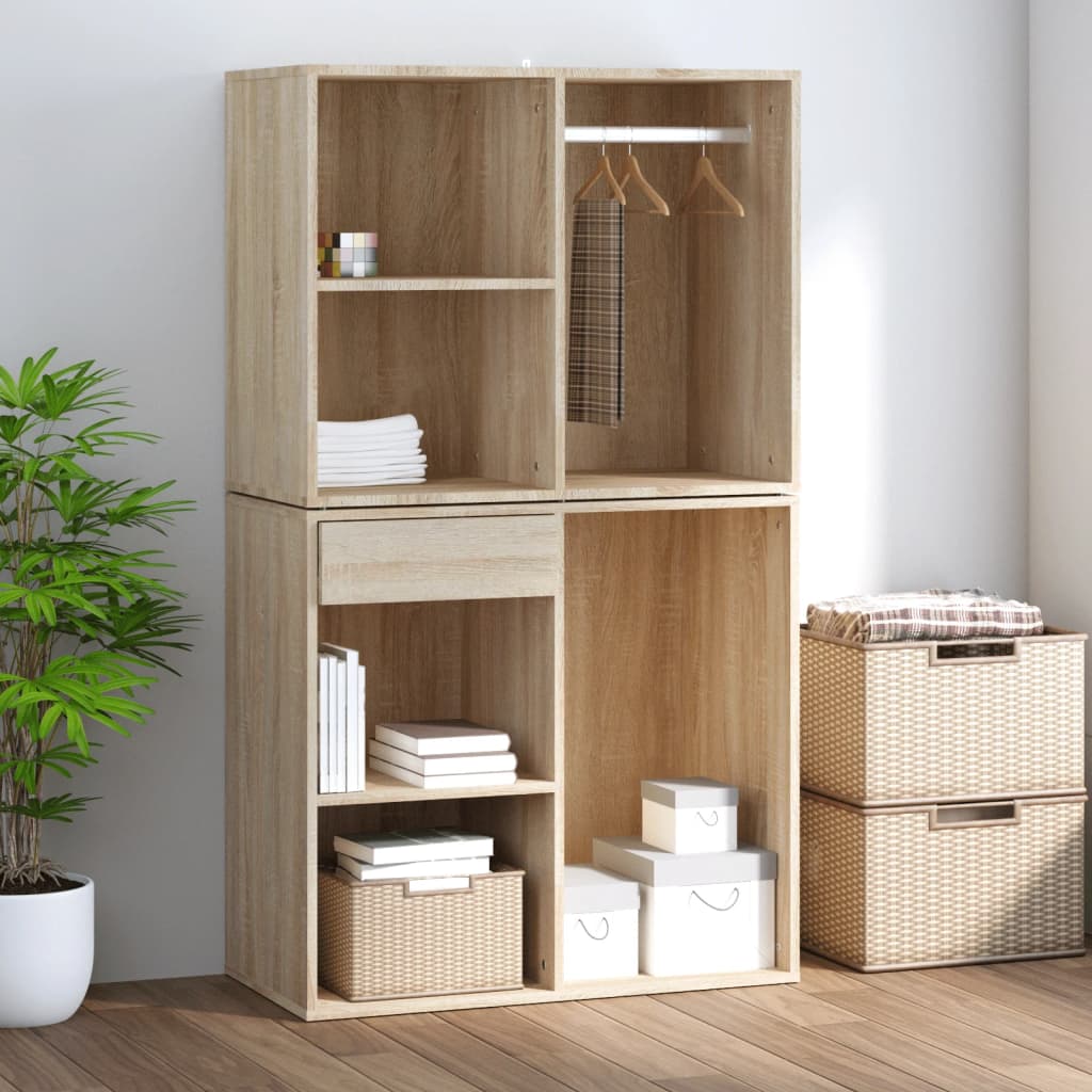 skab 80x40x65 cm konstrueret træ sonoma-eg