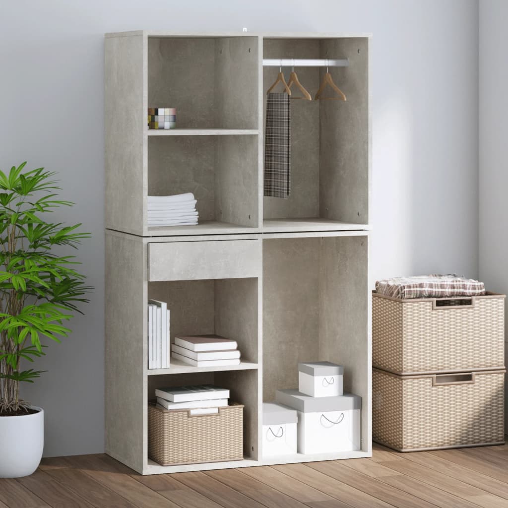 skab 80x40x65 cm konstrueret træ betongrå