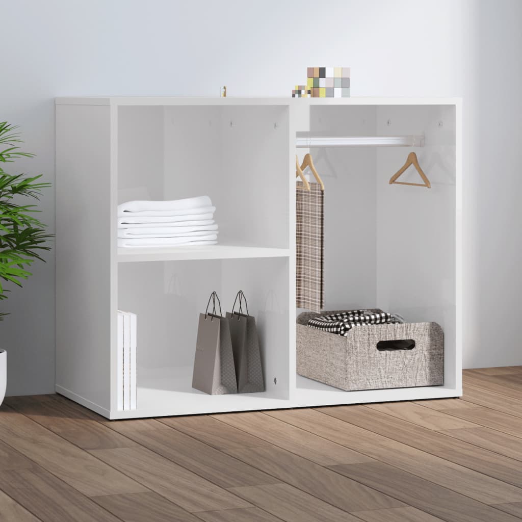 skab 80x40x65 cm konstrueret træ hvid højglans