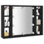 spejlskab med LED-lys 76x15x55 cm sort