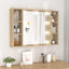 spejlskab med LED-lys 76x15x55 cm sonoma-eg