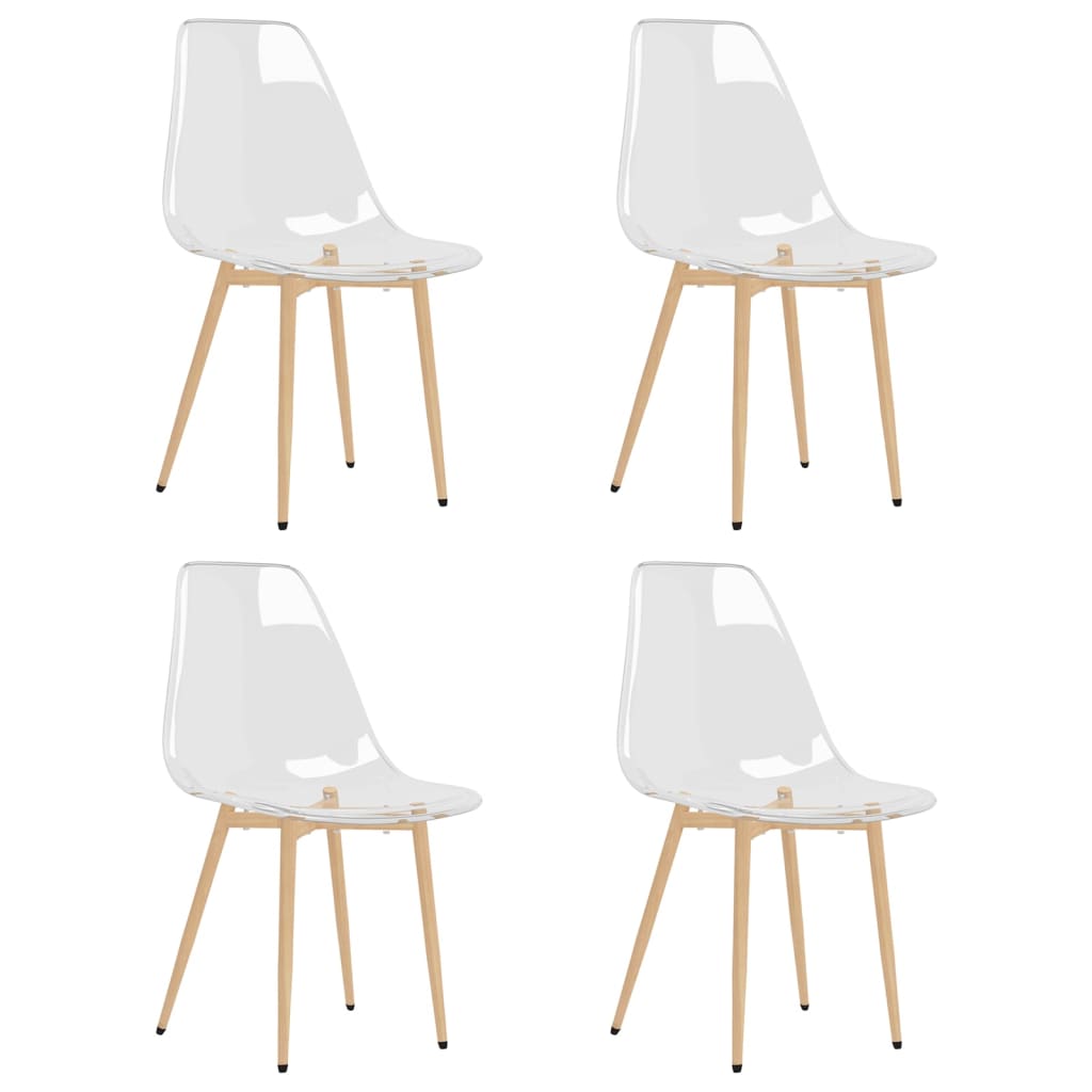 spisebordsstole 4 stk. PET transparent