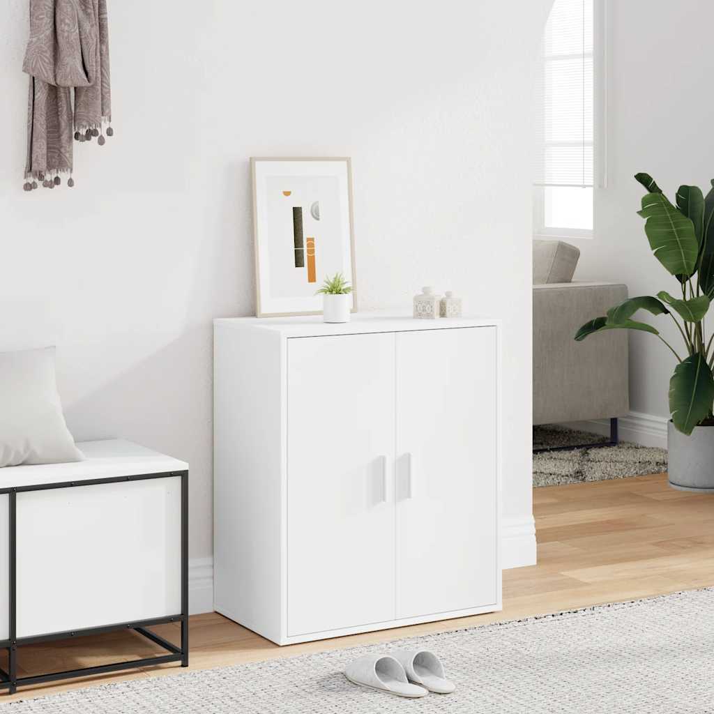 skoskab 60x35x70 cm konstrueret træ hvid