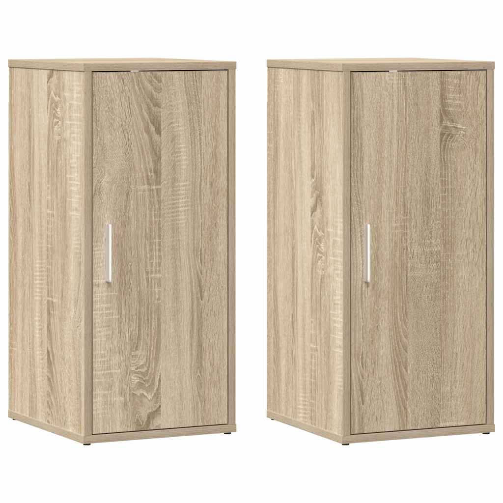 skoskabe 2 stk. 32x35x70 cm konstrueret træ sonoma-eg