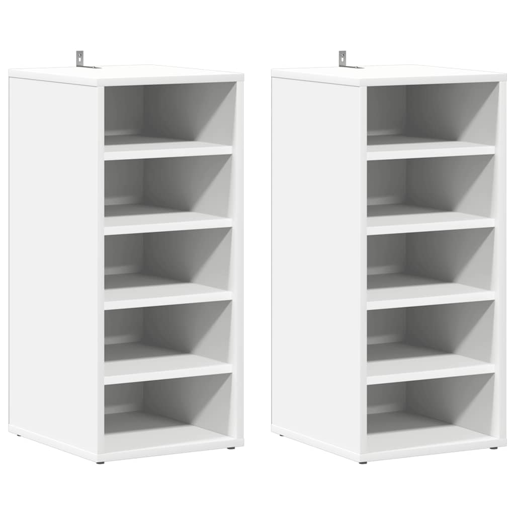 skoreoler 2 stk. 31,5x35x70 cm konstrueret træ hvid
