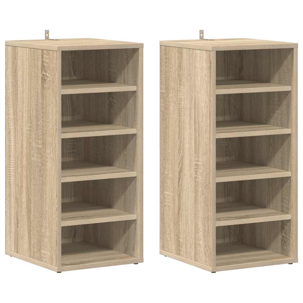 skoreoler 2 stk. 31,5x35x70 cm konstrueret træ sonoma-eg